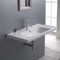 Rectangle White Ceramic Wall Mounted or Drop In Sink